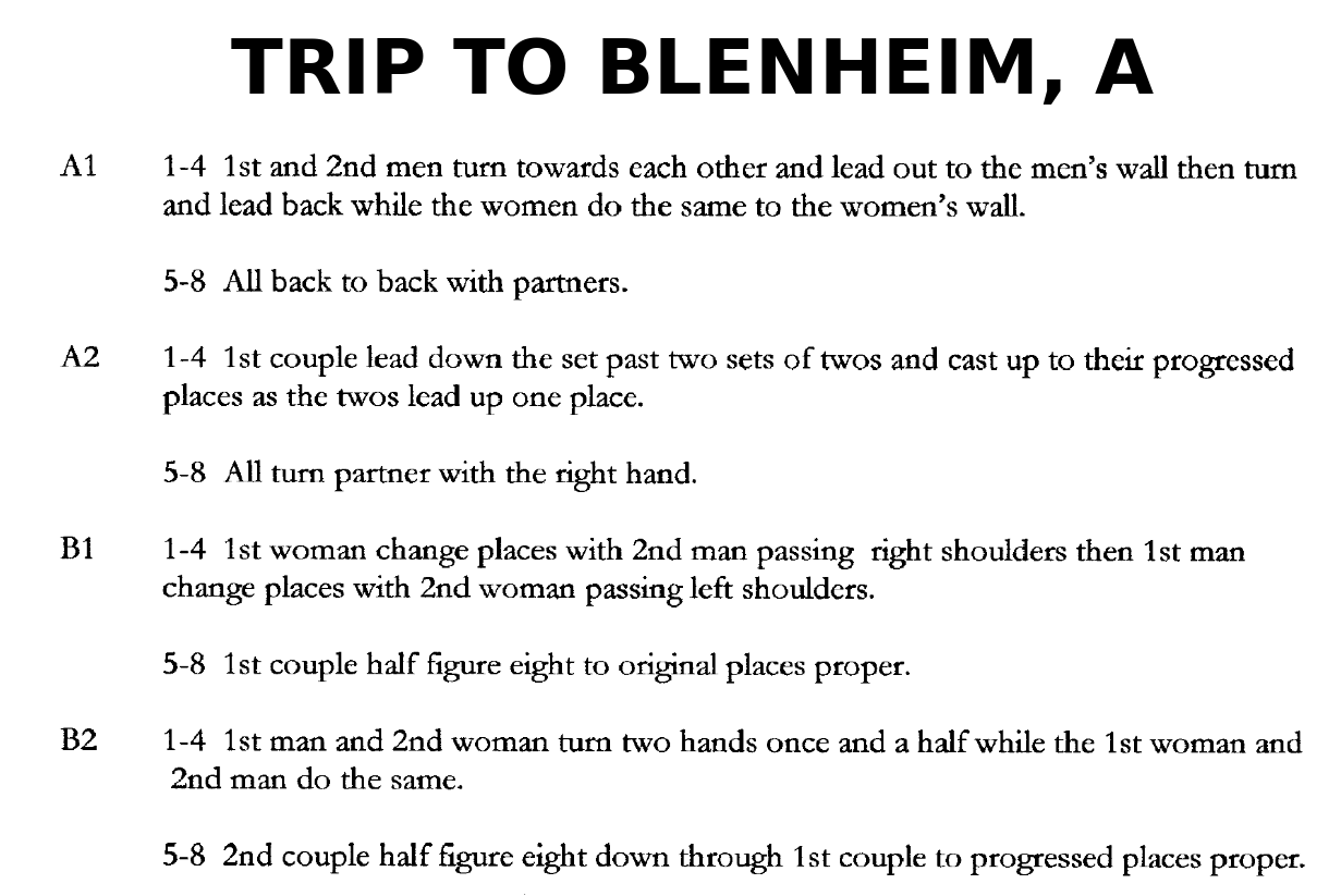 Trip To Blenheim, A (dance)